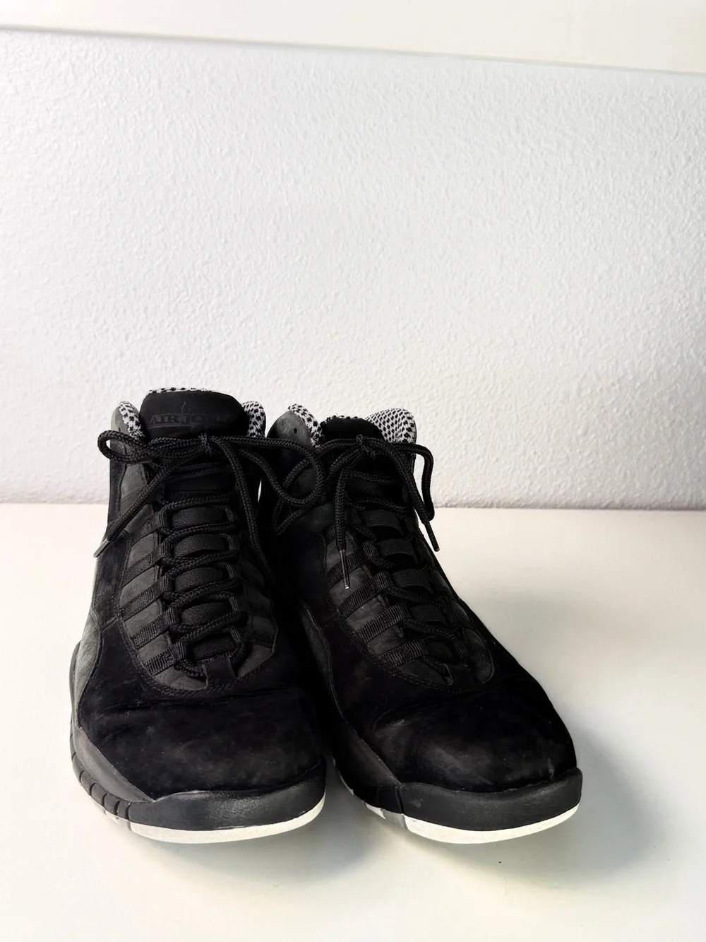 Nike Air Jordan 10 Retro Stealth Black Nubuck Checkered Size 10 Basketball Shoes